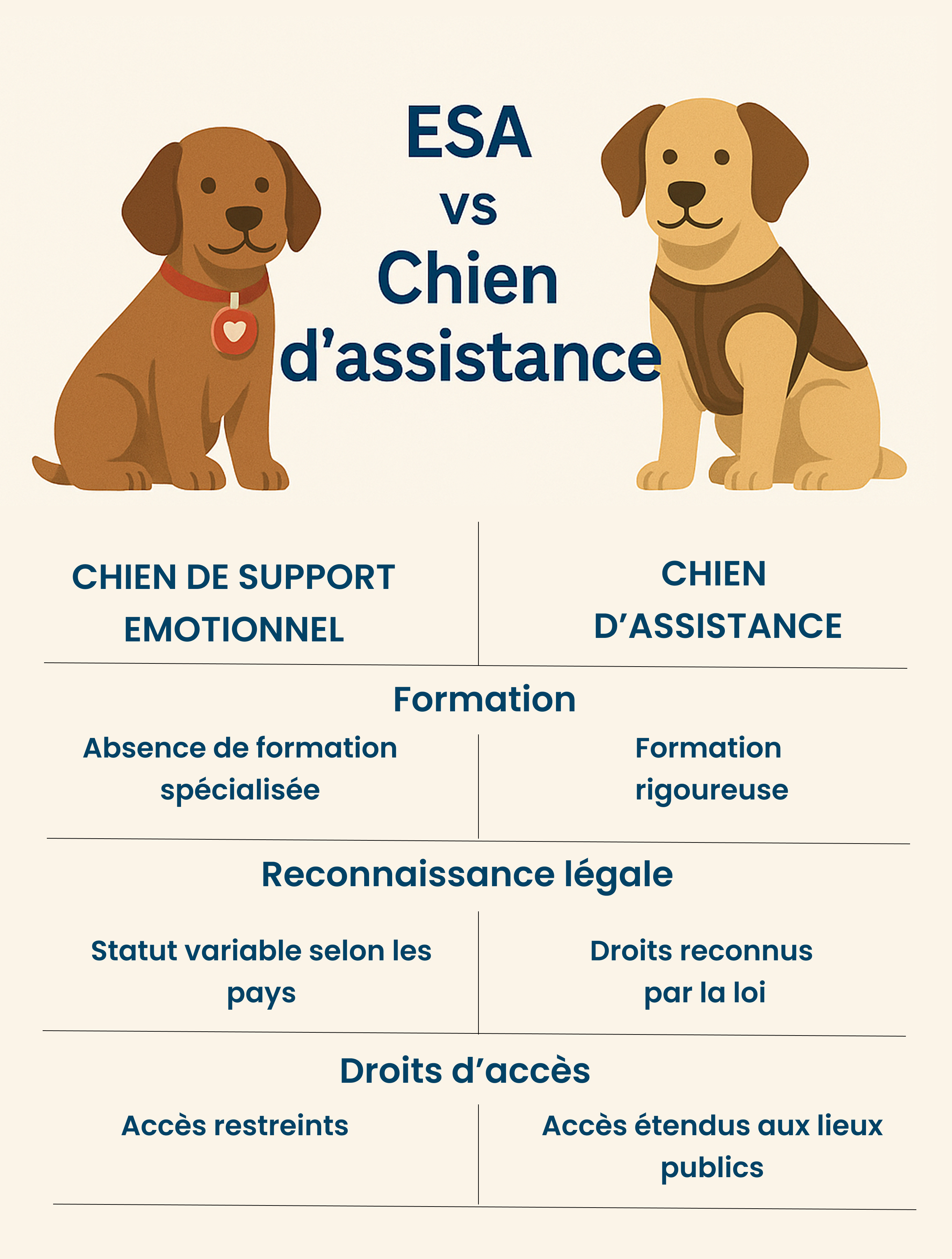 Comparaison ESA vs Chien d’assistance